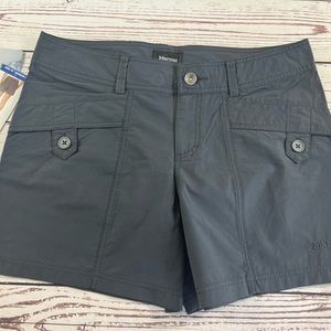 Marmot size 10 inseam, 5 inch dark steel ladies size 10 shorts